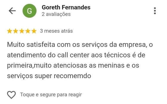 Avaliação real de cliente no Google