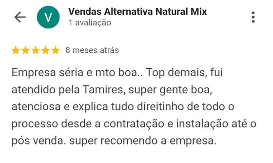 Avaliação real de cliente no Google