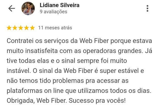 Avaliação real de cliente no Google