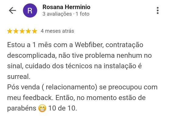 Avaliação real de cliente no Google