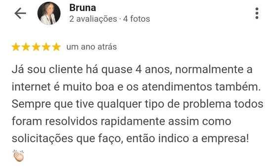 Avaliação real de cliente no Google